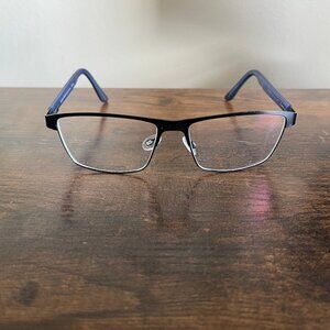 Randy Jackson Signature Eyeglasses Frames Only Black- Blue Rectangular Semi Rim
